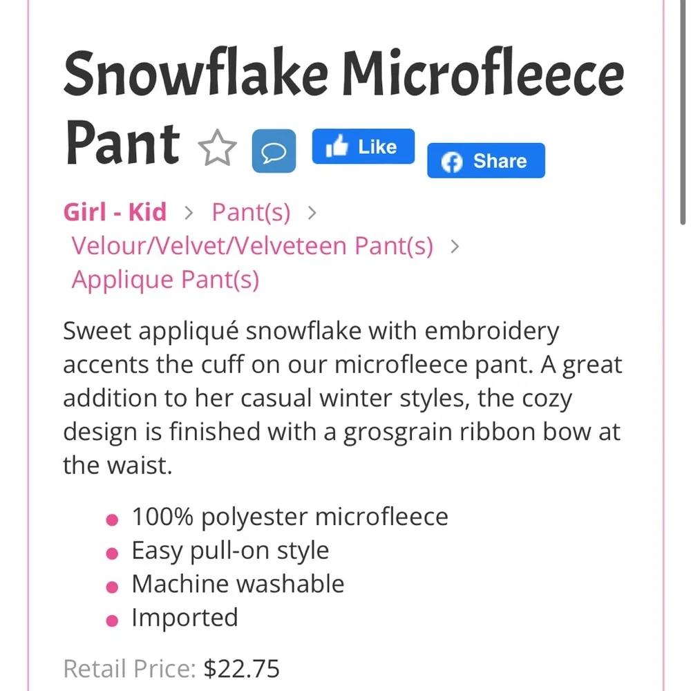 NWT Gymboree Penguin Chalet Fleece Snowflake Pant Size 9